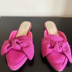 JustFab Fuchsia Bow Mules